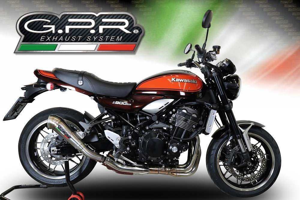 Scarico GPR compatibile con  Kawasaki Z 900 RS 2021-2024, Powercone Evo, Scarico omologato, silenziatore con db killer estraibile e raccordo specifico
