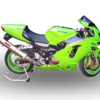 Scarico GPR compatibile con  Kawasaki ZX-12R 2000-2006, Inox Tondo, Silenziatore di scarico omologato, con flangia specifica, con db killer estraibile