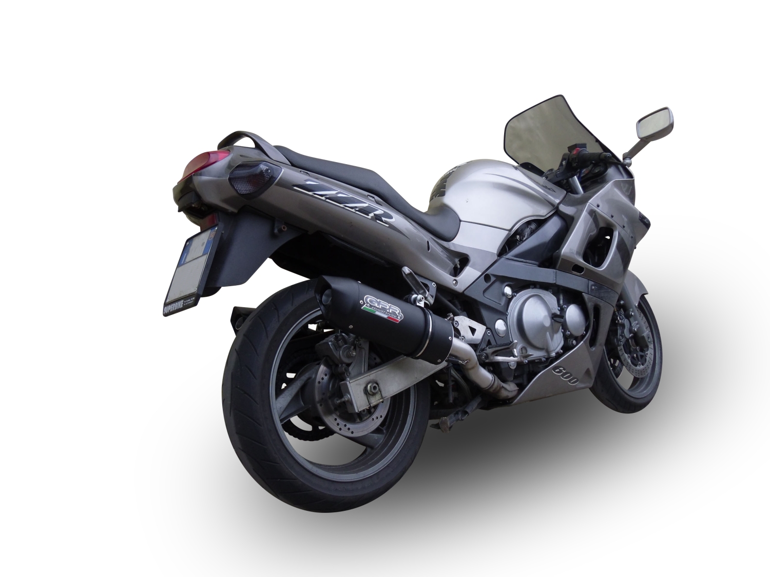 Scarico GPR compatibile con  Kawasaki Zzr 600 2002-2006, Furore Nero, Coppia di terminali di scarico omologati, forniti con db killer removibili e raccordi specifici