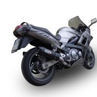 Scarico GPR compatibile con  Kawasaki Zzr 600 2002-2006, Furore Nero, Coppia di terminali di scarico omologati, forniti con db killer removibili e raccordi specifici