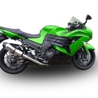 GPR pot echappement compatible avec  Kawasaki Zzr 1400 2012-2016, New Grand Prix Evo Titanium, Paire de pot d'échappement homologuées, livrées avec db killer amovible et raccords spécifiques 