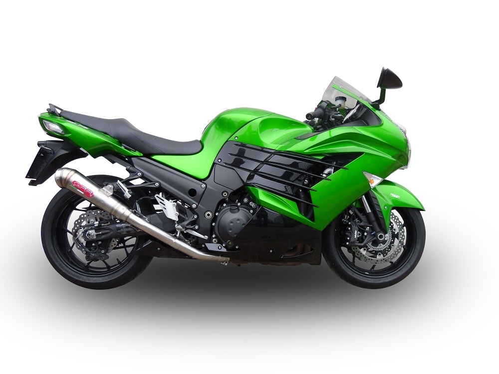 Scarico GPR compatibile con  Kawasaki Zzr 1400 2017-2022, Powercone Evo, Coppia di terminali di scarico omologati, forniti con db killer removibili e raccordi specifici