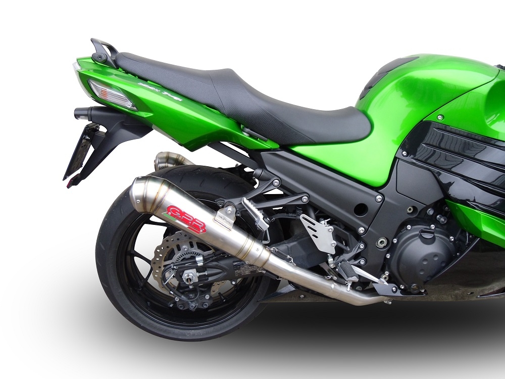 Scarico GPR compatibile con  Kawasaki Zzr 1400 2017-2022, Powercone Evo, Coppia di terminali di scarico omologati, forniti con db killer removibili e raccordi specifici