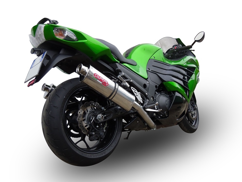 GPR exhaust compatible with  Kawasaki Zzr 1400 2017-2022, Trioval, Dual Homologated legal slip-on exhaust including removable db killers and link pipes 