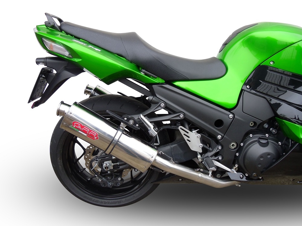 GPR exhaust compatible with  Kawasaki Zzr 1400 2017-2022, Trioval, Dual Homologated legal slip-on exhaust including removable db killers and link pipes 