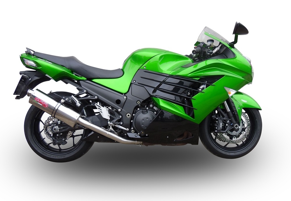 GPR exhaust compatible with  Kawasaki Zzr 1400 2017-2022, Trioval, Dual Homologated legal slip-on exhaust including removable db killers and link pipes 