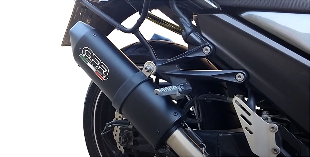 Scarico GPR compatibile con  Kawasaki Zzr 1400 2008-2011, Furore Nero, Coppia di terminali di scarico omologati, forniti con db killer removibile, catalizzatori e raccordi specifici