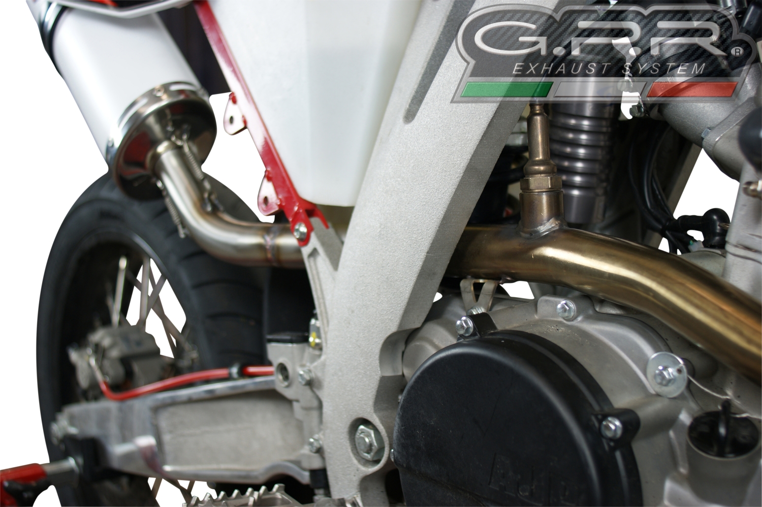 Scarico GPR compatibile con  Ajp PR 5 2015-2018, Albus Ceramic, Scarico omologato, silenziatore con db killer estraibile e raccordo specifico