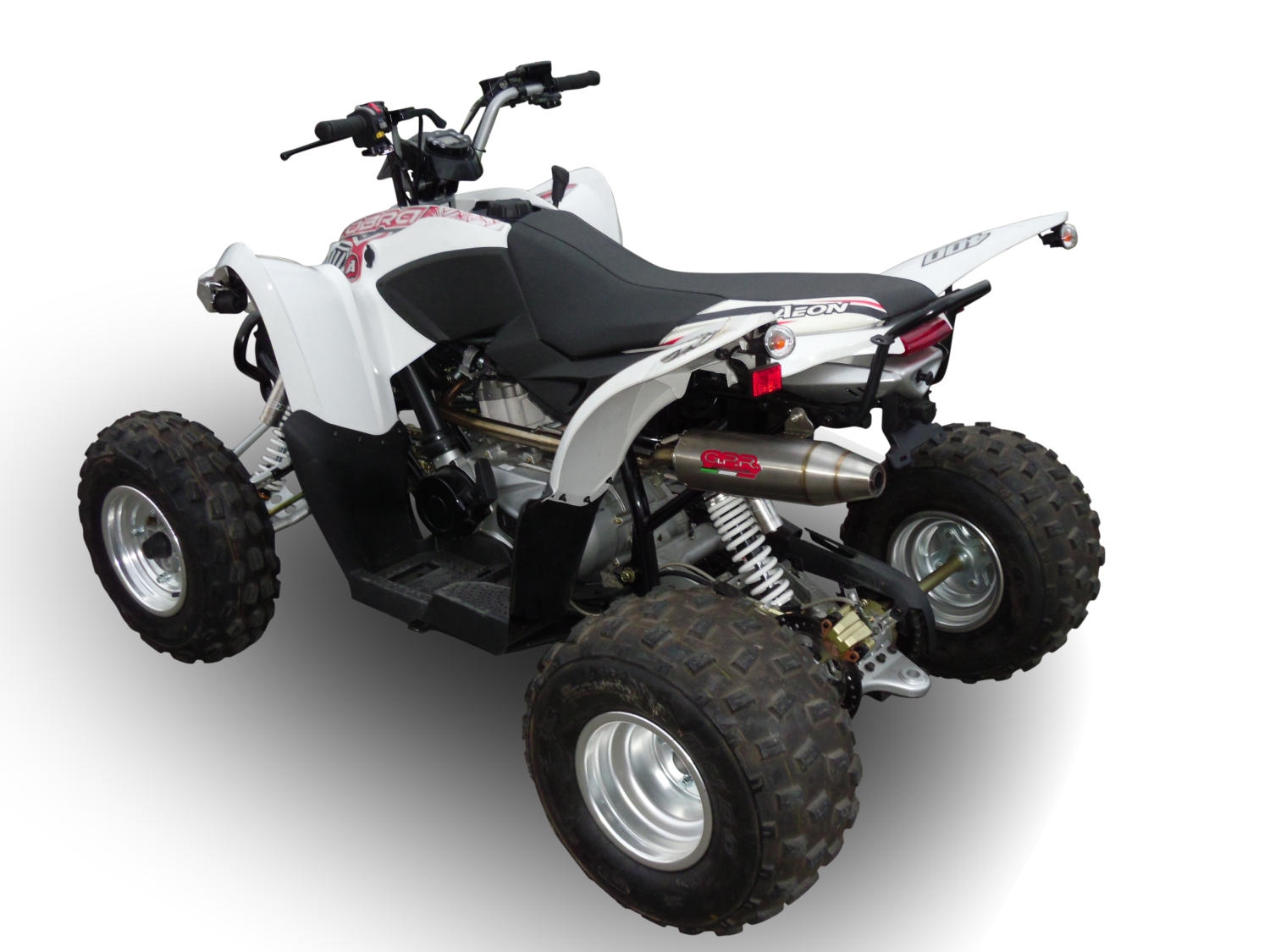 Scarico GPR compatibile con  Aeon Cobra 400 2010-2021, Deeptone Atv, Scarico completo omologato,fornito con db killer estraibile e collettore