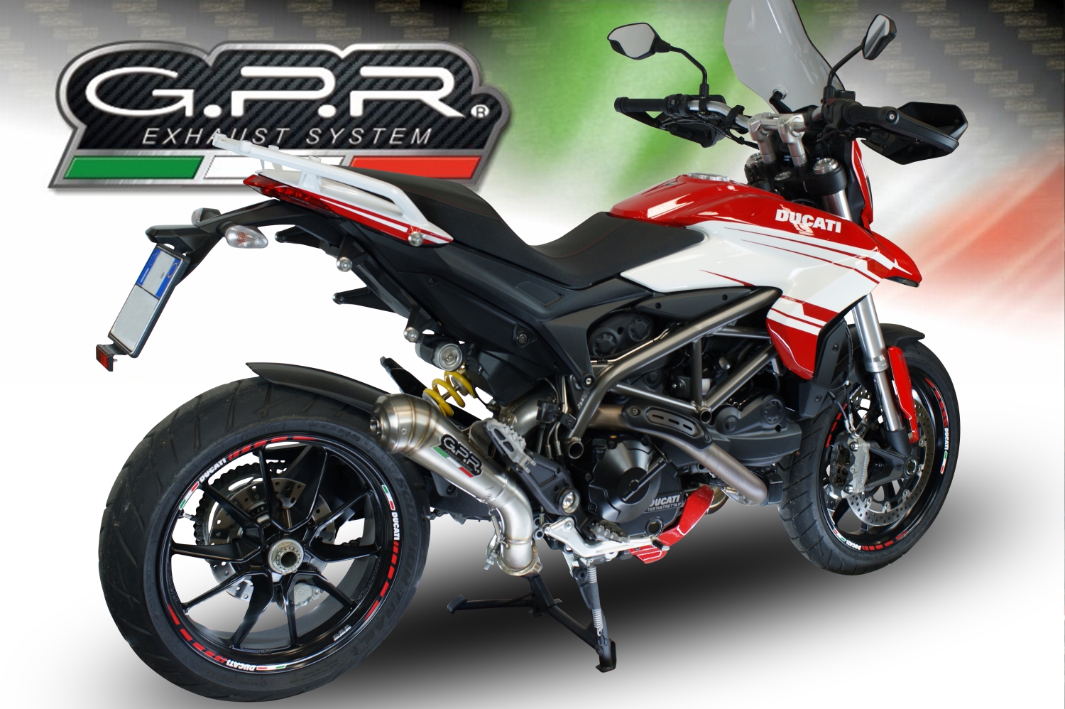 Scarico GPR compatibile con  Ducati Hyperstrada -Hypermotard 939 EURO 4  2016-2019, Powercone Evo, Terminale di scarico omologato,fornito con db killer estraibile,catalizzatore e collettore