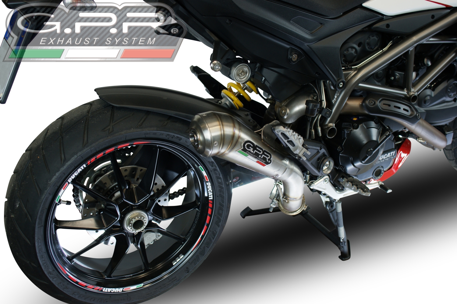 Scarico GPR compatibile con  Ducati Hyperstrada -Hypermotard 939 EURO 4  2016-2019, Powercone Evo, Terminale di scarico omologato,fornito con db killer estraibile,catalizzatore e collettore