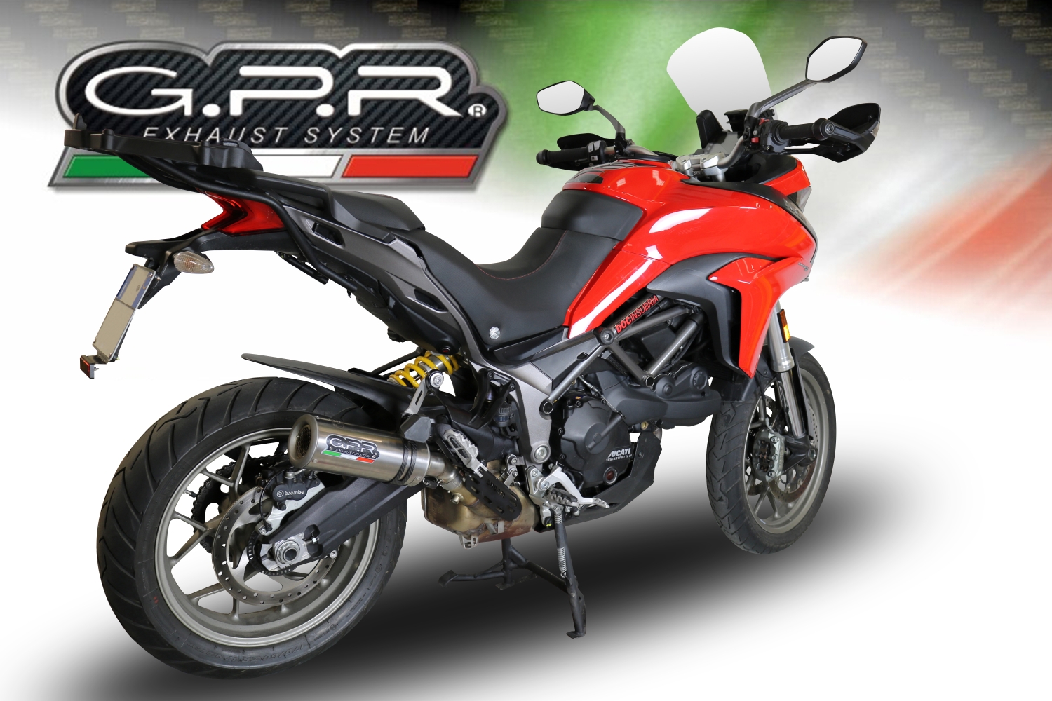 Scarico GPR compatibile con  Ducati Multistrada 950 2021-2024, M3 Titanium Natural, Scarico omologato, silenziatore con db killer estraibile e raccordo specifico