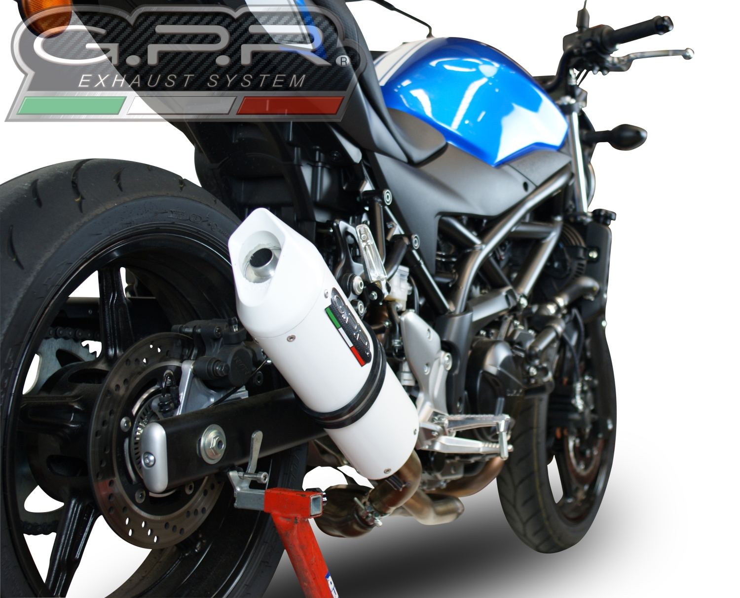 GPR exhaust compatible with  Suzuki Sv 650 A  2016-2020, Albus Evo4, Homologated legal slip-on exhaust including removable db killer and link pipe 