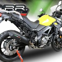 Scarico GPR compatibile con  Suzuki V-Strom 650 2021-2024, Furore Evo4 Nero, Scarico semi-completo omologato,fornito con db killer estraibile,catalizzatore e collettore