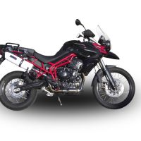 Scarico GPR compatibile con  Triumph Tiger 800 - Xr - Xc - Xrx - Xcx - Xrt - Xca 2011-2016, Albus Ceramic, Scarico omologato, silenziatore con db killer estraibile e raccordo specifico