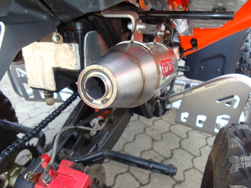 Scarico GPR compatibile con  Adly 500 Hurricane S 2005-2021, Deeptone Atv, Scarico omologato, silenziatore con db killer estraibile e raccordo specifico