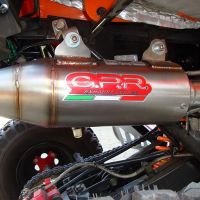Scarico GPR compatibile con  Adly 500 Hurricane S 2005-2021, Deeptone Atv, Scarico omologato, silenziatore con db killer estraibile e raccordo specifico