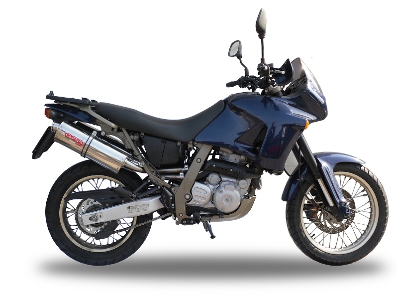 Scarico GPR compatibile con  Aprilia Pegaso 3 650 -Pegaso i.e. 1997-2000, Trioval, Coppia di terminali di scarico omologati, forniti con db killer removibili e raccordi specifici