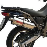 Scarico GPR compatibile con  Aprilia Pegaso 3 650 -Pegaso i.e. 1997-2000, Trioval, Coppia di terminali di scarico omologati, forniti con db killer removibili e raccordi specifici