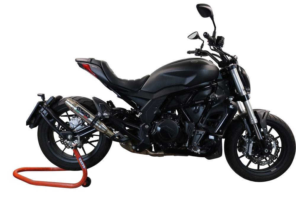 Scarico GPR compatibile con  Benelli 502 C 2021-2024, Deeptone Inox, Scarico omologato, silenziatore con db killer estraibile e raccordo specifico