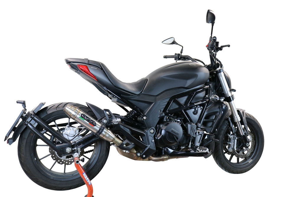 Scarico GPR compatibile con  Benelli 502 C 2021-2024, Deeptone Inox, Scarico omologato, silenziatore con db killer estraibile e raccordo specifico