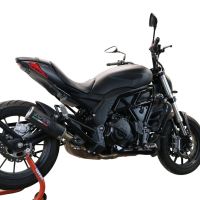 Scarico GPR compatibile con  Benelli 502 C 2021-2024, M3 Black Titanium, Scarico omologato, silenziatore con db killer estraibile e raccordo specifico