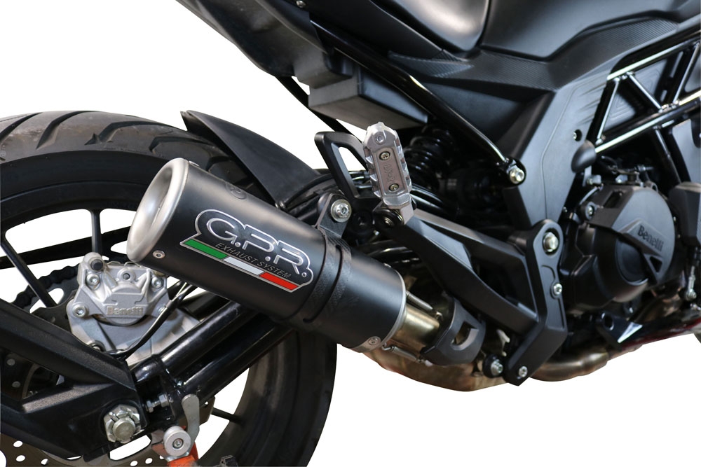 Scarico GPR compatibile con  Benelli 502 C 2021-2024, M3 Black Titanium, Scarico omologato, silenziatore con db killer estraibile e raccordo specifico