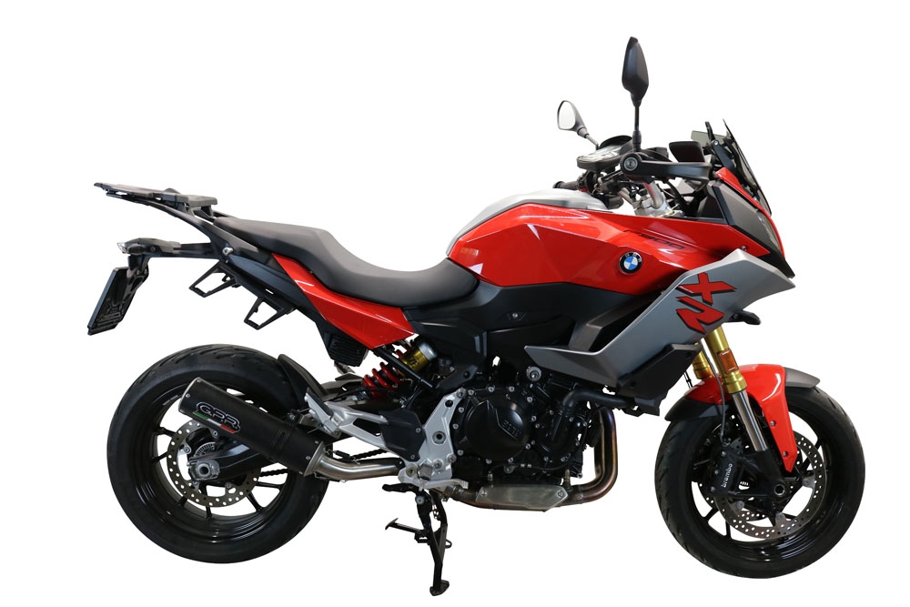 Scarico GPR compatibile con  Bmw F 900 XR-R 2020-2024, M3 Black Titanium, Scarico omologato, silenziatore con db killer estraibile e raccordo specifico