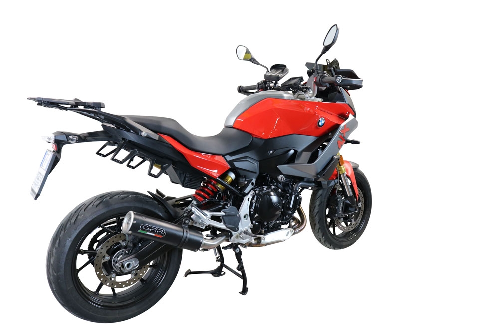 Scarico GPR compatibile con  Bmw F 900 XR-R 2020-2024, M3 Black Titanium, Scarico omologato, silenziatore con db killer estraibile e raccordo specifico