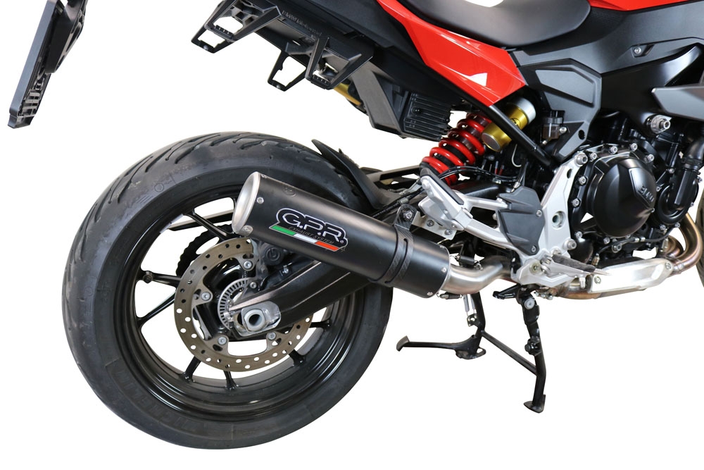 Scarico GPR compatibile con  Bmw F 900 XR-R 2020-2024, M3 Black Titanium, Scarico omologato, silenziatore con db killer estraibile e raccordo specifico