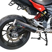 Scarico GPR compatibile con  Bmw F 900 XR-R 2020-2024, M3 Black Titanium, Scarico omologato, silenziatore con db killer estraibile e raccordo specifico