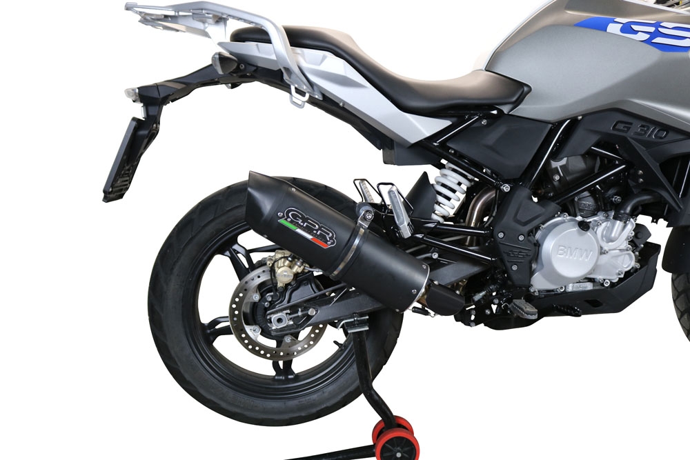 Scarico GPR compatibile con  Bmw G 310 Gs 2017-2021, Furore Evo4 Nero, Scarico completo omologato,fornito con db killer estraibile,catalizzatore e collettore