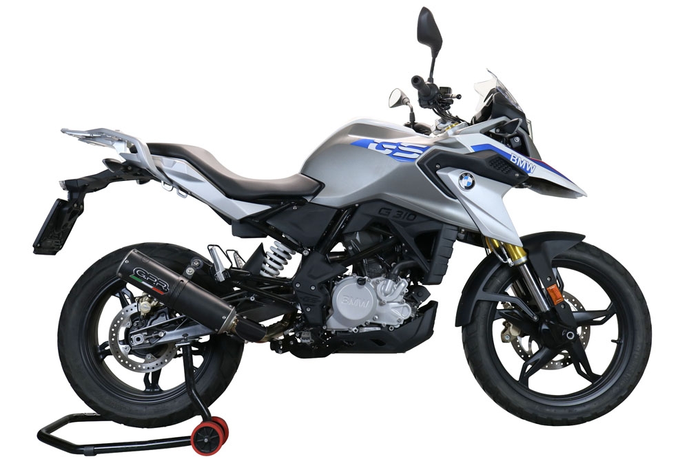 Scarico GPR compatibile con  Bmw G 310 Gs 2022-2024, M3 Black Titanium, Scarico completo omologato,fornito con db killer estraibile,catalizzatore e collettore