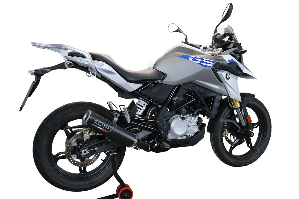 Scarico GPR compatibile con  Bmw G 310 Gs 2022-2024, M3 Black Titanium, Scarico completo omologato,fornito con db killer estraibile,catalizzatore e collettore