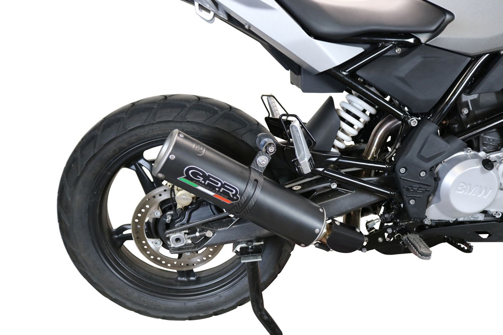Scarico GPR compatibile con  Bmw G 310 Gs 2022-2024, M3 Black Titanium, Scarico completo omologato,fornito con db killer estraibile,catalizzatore e collettore