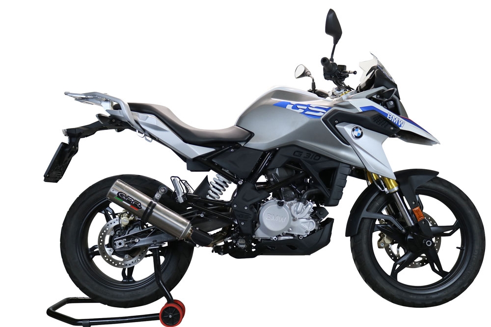 Scarico GPR compatibile con  Bmw G 310 Gs 2017-2021, M3 Titanium Natural, Scarico completo omologato,fornito con db killer estraibile,catalizzatore e collettore