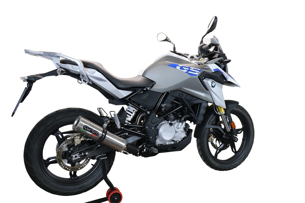 Scarico GPR compatibile con  Bmw G 310 Gs 2017-2021, M3 Titanium Natural, Scarico completo omologato,fornito con db killer estraibile,catalizzatore e collettore