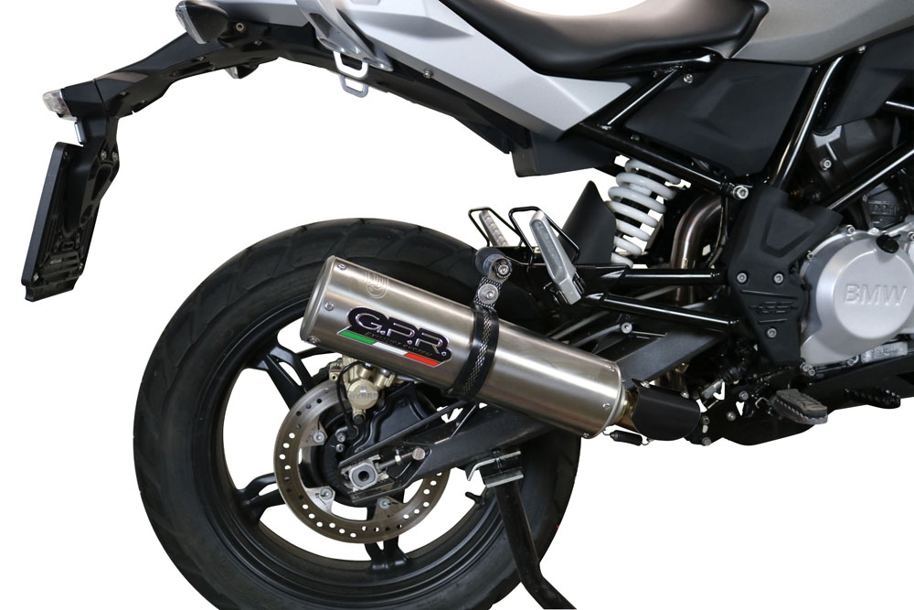 Scarico GPR compatibile con  Bmw G 310 Gs 2017-2021, M3 Titanium Natural, Scarico completo omologato,fornito con db killer estraibile,catalizzatore e collettore