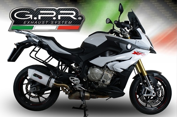 Scarico GPR compatibile con  Bmw S 1000 XR -M  2015-2016, Albus Ceramic, Scarico omologato, silenziatore con db killer estraibile e raccordo specifico