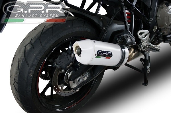Scarico GPR compatibile con  Bmw S 1000 XR -M  2015-2016, Albus Ceramic, Scarico omologato, silenziatore con db killer estraibile e raccordo specifico