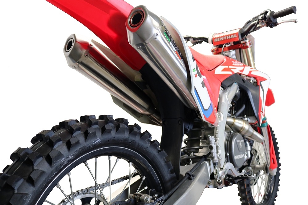Scarico GPR compatibile con  Honda Crf 450 R-RX 2017-2019, Pentacross Full Titanium, Impianto completo racing, doppio terminale con db killer estraibile