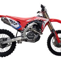 GPR exhaust compatible with  Honda Crf 250 R 2018-2021, Pentacross Full Titanium, Racing full system exhaust, including dual silencers, removable db killers/spark arrestors 
