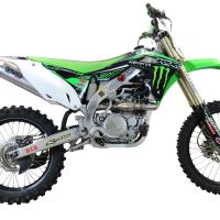 GPR exhaust compatible with  Kawasaki Kx 450 F 2012-2015, Pentacross Titanium, Racing full system exhaust, including removable db killer/spark arrestor 