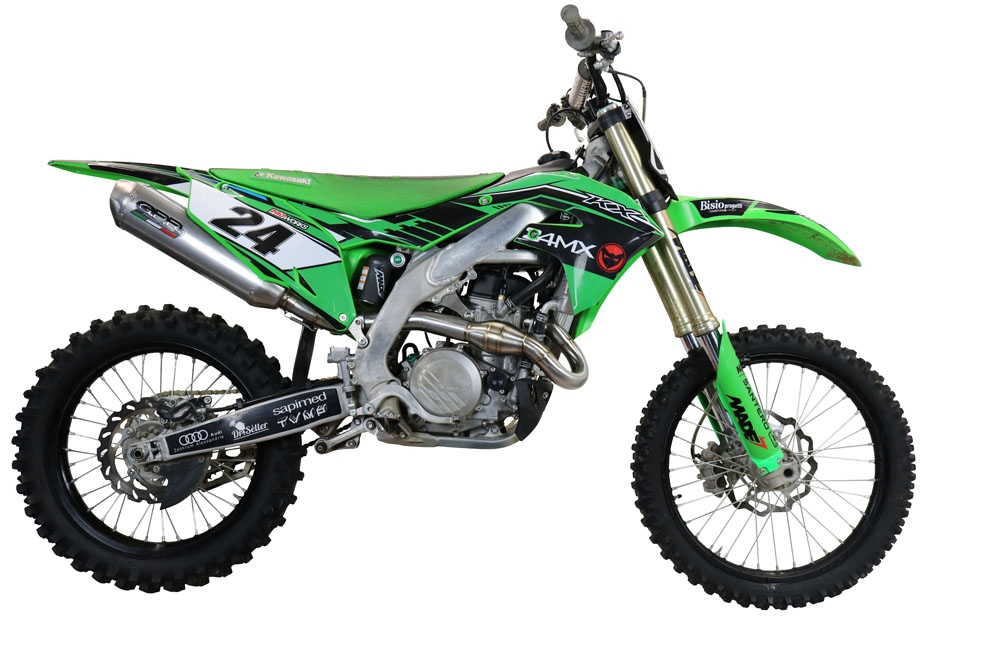 Scarico GPR compatibile con  Kawasaki Kx 450 F 2019-2020, Pentacross Inox, Scarico completo racing, fornito con db killer estraibile e collettore, non legale per uso stradale