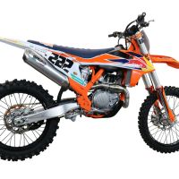 GPR escape compatível com  Gas Gas MC 450F 2021-2023, Pentacross Inox, Escape racing linha completa, silencioso mais coletor com dbkiller, não homologado  