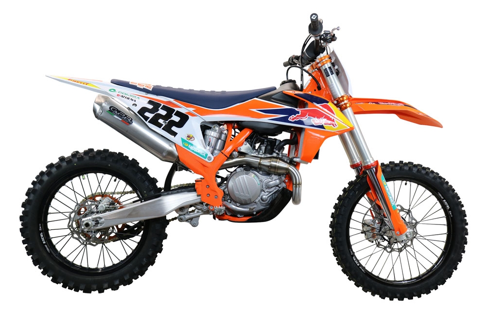 GPR escape compatível com  Ktm XC-F 450 2019-2022, Pentacross FULL Titanium, Escape racing linha completa, silencioso mais coletor com dbkiller, não homologado  