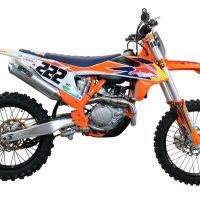 GPR escape compatível com  Ktm XC-F 450 2019-2022, Pentacross FULL Titanium, Escape racing linha completa, silencioso mais coletor com dbkiller, não homologado  
