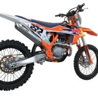 GPR escape compatível com  Ktm XC-F 450 2019-2022, Pentacross FULL Titanium, Escape racing linha completa, silencioso mais coletor com dbkiller, não homologado  
