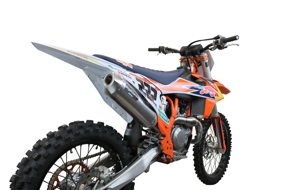 Scarico GPR compatibile con  Husqvarna FC 450 2023-2024, Pentacross FULL Titanium, Scarico completo racing, fornito con db killer estraibile e collettore, non legale per uso stradale