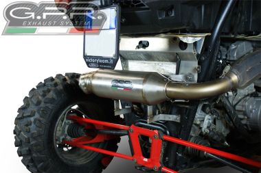 Scarico GPR compatibile con  Polaris  Rzr XP 1000  2014-2023, Power Bomb, Scarico omologato, silenziatore con db killer estraibile e raccordo specifico